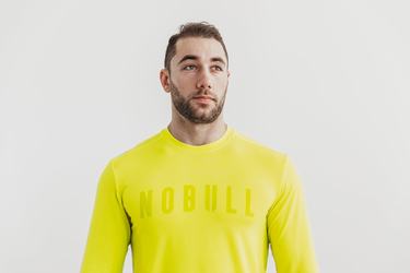 Nobull Men's Long Sleeves Yellow | Australia (HW3196)